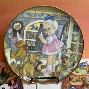 Vintage Carol Lawson Whimsical Childhood Scenes Collector Plates Set of 5